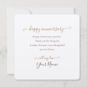 CARTE GÂTEAU D'ANNIVERSAIRE FLORAL ÉLÉGANT (Dos)