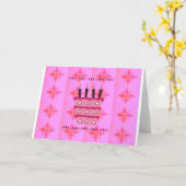 Carte Gâteau d'anniversaire floral pour elle / Filles Ar (Fleur jaune)