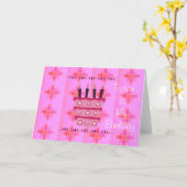 Carte Gâteau d'anniversaire floral pour elle / Filles Ar (Fleur jaune)