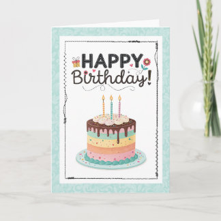 Carte Gâteau d'anniversaire friandise sucrée