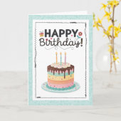 Carte Gâteau d'anniversaire friandise sucrée (Fleur jaune)