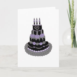 Carte Gâteau d'anniversaire gothique violet