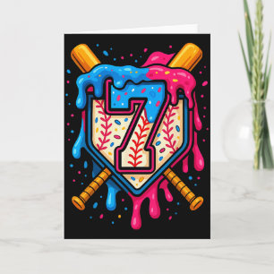 Carte Gâteau d'anniversaire Hugvyn 7 Baseball Glace Drip