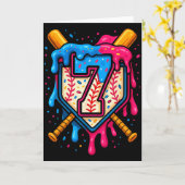 Carte Gâteau d'anniversaire Hugvyn 7 Baseball Glace Drip (Fleur jaune)
