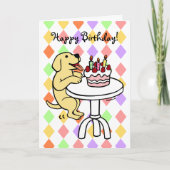 Carte Gâteau d'anniversaire Jaune Labrador Carton (Devant)