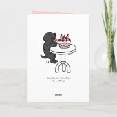 Carte Gâteau d'anniversaire Labrador noir Dessin animé S (Dos)