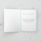 Carte Gâteau d'anniversaire Light Blue Pêche Gold Filigr (Intérieur)