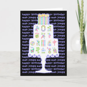 Carte Gâteau d'anniversaire Mah Jongg