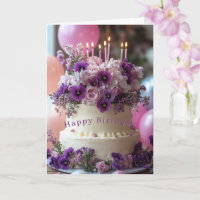 Gâteau d'anniversaire Pansies Violettes Hydrangea