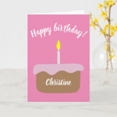 Carte Gâteau d'anniversaire personnalisé avec bougie lég (Fleur jaune)