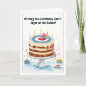 Carte Gâteau d'anniversaire sur le thème du Curling (Devant)