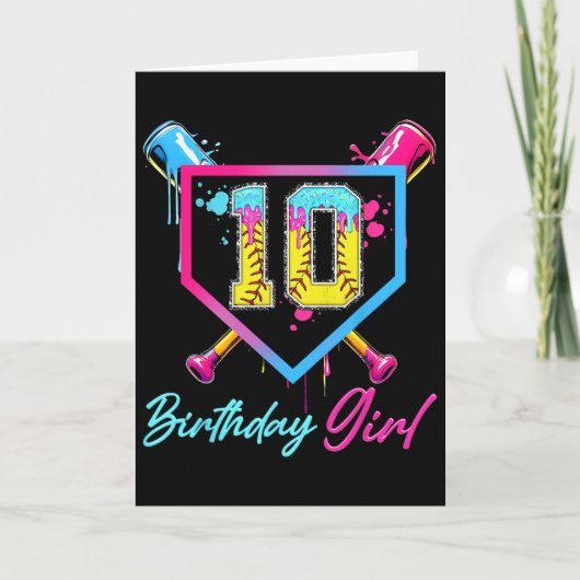 Carte Gâteau de 10 ans avec glace molle qui coule pour l (Devant)