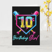 Carte Gâteau de 10 ans avec glace molle qui coule pour l (Fleur jaune)