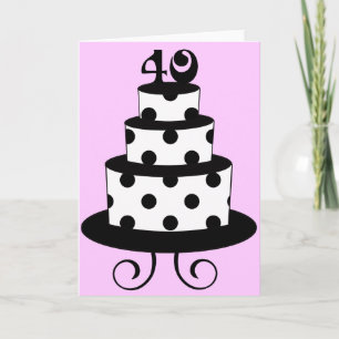 Carte Gâteau de 40e anniversaire Polka Dot
