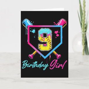 Carte Gâteau de 9e anniversaire avec glace molle qui cou