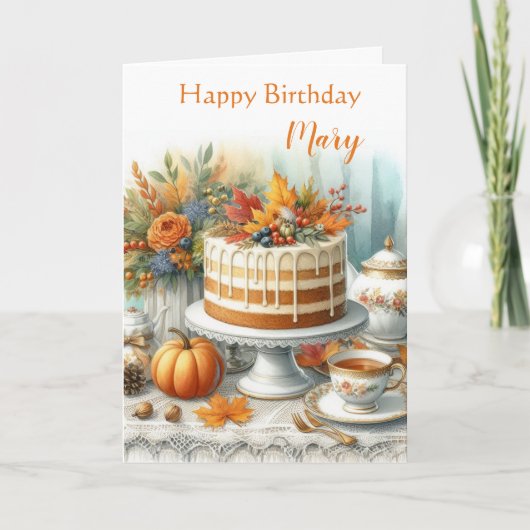 Carte Gâteau de calque d'automne Cosy Anniversaire d'aut (Devant)