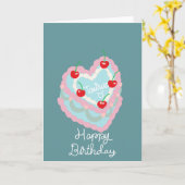 Carte Gâteau de coeur Taurus Joyeux anniversaire (Fleur jaune)