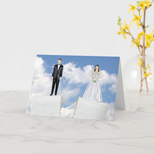 Carte Gâteau de divorce de mariée et de chambre (Fleur jaune)