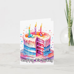 Carte Gâteau de fête d'anniversaire délicieux