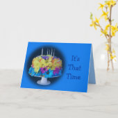 Carte Gâteau de fête - personnaliser (Fleur jaune)