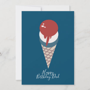 Carte Gâteau de glace d'anniversaire patriotique d'été j