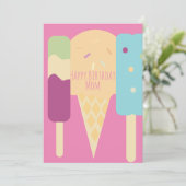 Carte Gâteau de glace varié d'été Anniversaire (Debout devant)