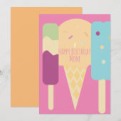 Carte Gâteau de glace varié d'été Anniversaire (Devant / Derrière)