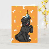 Carte Gâteau de joyeux anniversaire de carlin - noir (Fleur jaune)