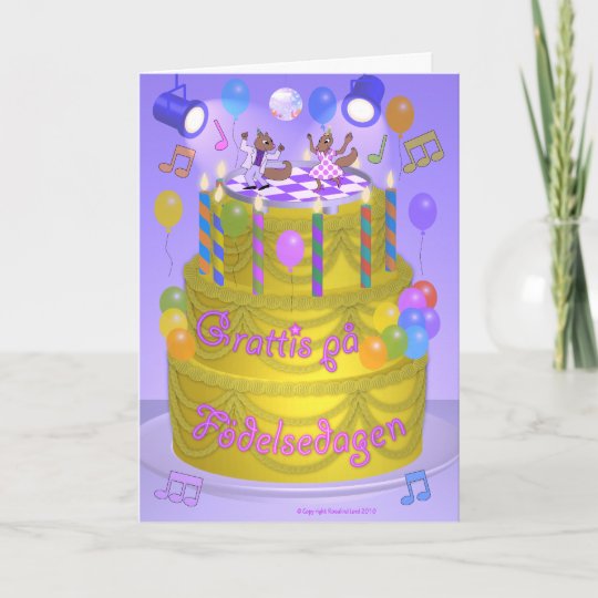Carte Gateau De Joyeux Anniversaire Suedois Zazzle Be