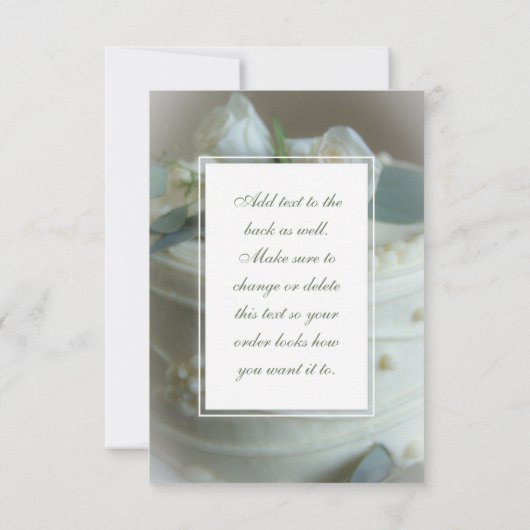 Carte Gâteau de Mariage (Dos)