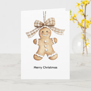 Carte Gâteau de Noël au gingembre mignon chaud et confor