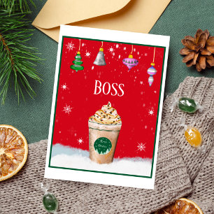 Carte Gâteau de Noël Latte Avec un Ornement Vintage pour