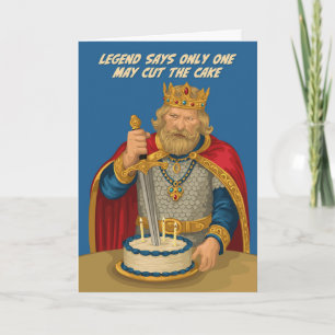 Carte Gâteau du roi Arthur Excalibur - Anniversaire lége