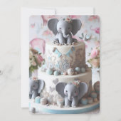 CARTE GÂTEAU ÉTAGÉ AUX PETITS ÉLÉPHANTS DRÔLES (Devant)
