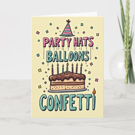 Carte Gâteau Festif Et Chandelles (Devant)