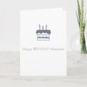 Carte Gâteau gris minimaliste Personnalisé Joyeux annive (Devant)
