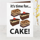 Carte Gâteau Il Est Temps De Manger Du Gâteau (Fleur jaune)