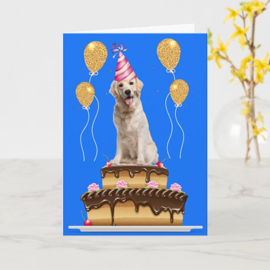 Carte Gâteau Jaune Et Gâteau D'Anniversaire (Fleur jaune)