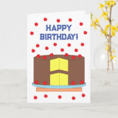 Carte Gâteau jaune & Frosting au chocolat : Anniversaire (Fleur jaune)