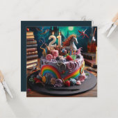 CARTE GÂTEAU MAGIQUE DE 21E ANNIVERSAIRE (Devant/Arrière en situation)