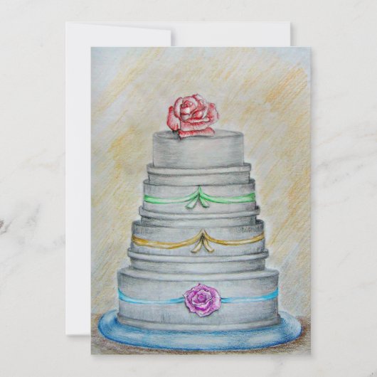Carte gâteau mariage (Devant)