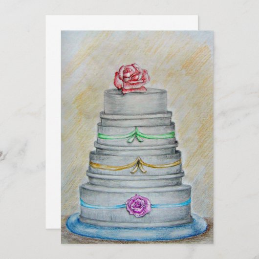 Carte gâteau mariage (Devant / Derrière)
