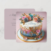 CARTE GÂTEAU MARIAGE D'ÉLABORATION COLORÉE ANNIVERSAIRE (Devant / Derrière)