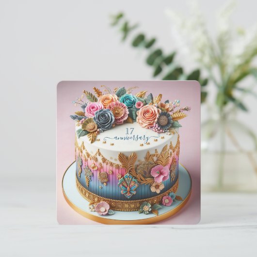 CARTE GÂTEAU MARIAGE D'ÉLABORATION COLORÉE ANNIVERSAIRE (Debout devant)