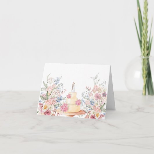 Carte Gâteau mariage floral (Devant)
