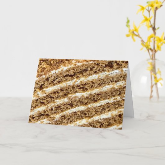 Carte Gâteau Medovik Abstrait (Fleur jaune)