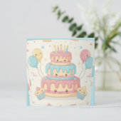 Carte Gâteau Mignon et Cupcakes (Debout devant)