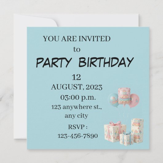 Carte Gâteau Mignon et Cupcakes (Dos)