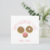Carte Gâteau Pop Donut Saint-Valentin Rose Rouge Script  (Debout devant)