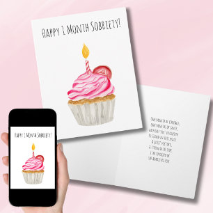 Carte Gâteau pour un mois sobre sans tristesse